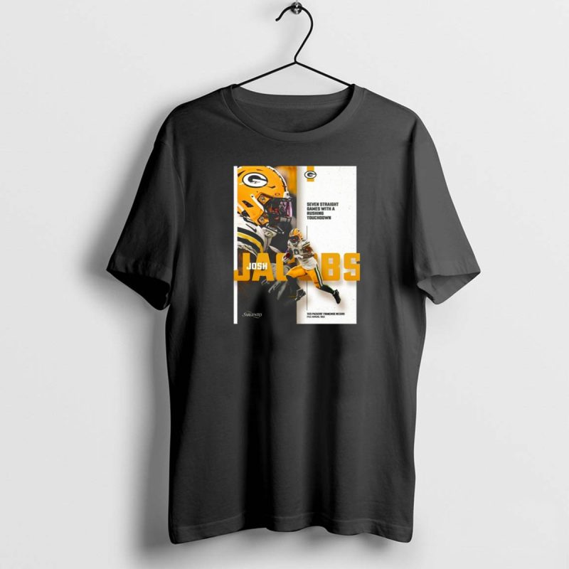 Green Bay Packers Josh Jacobs Franchise Record Seven Straight Games Rushing Touchdown T Shirt 1 1 T Shirt 1 1