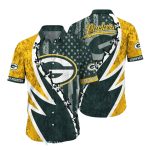 Green Bay Packers Lace Up American Flag Hawaiian Shirt