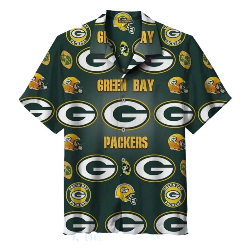 Green Bay Packers Logo Pattern Hawaiian Shirt 1
