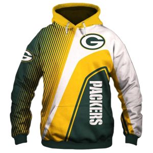 Green Bay Packers Lovely Line White Green And Yellow AOP Hoodie