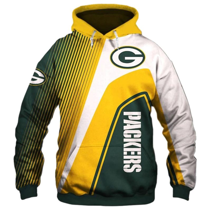 Green Bay Packers Lovely Line White Green And Yellow Aop Hoodie 1