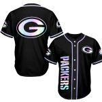 Green Bay Packers Lovely Logo Black Baseball Jersey