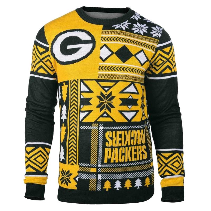 Green Bay Packers Lovely Logo Green And Yellow Ugly Sweater 1