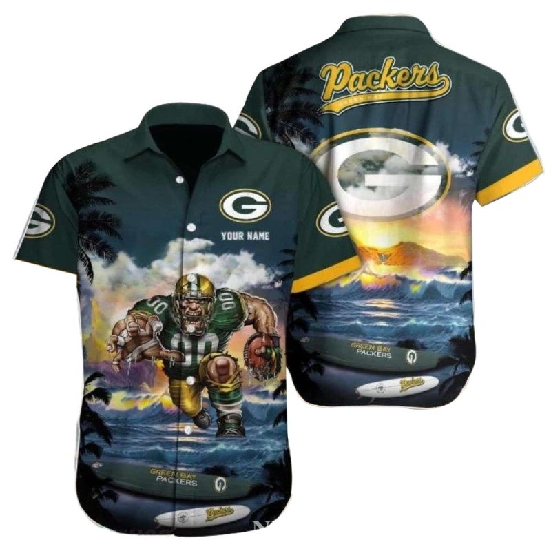 Green Bay Packers Mascot Go Pack Go Hawaiian Shirt 1