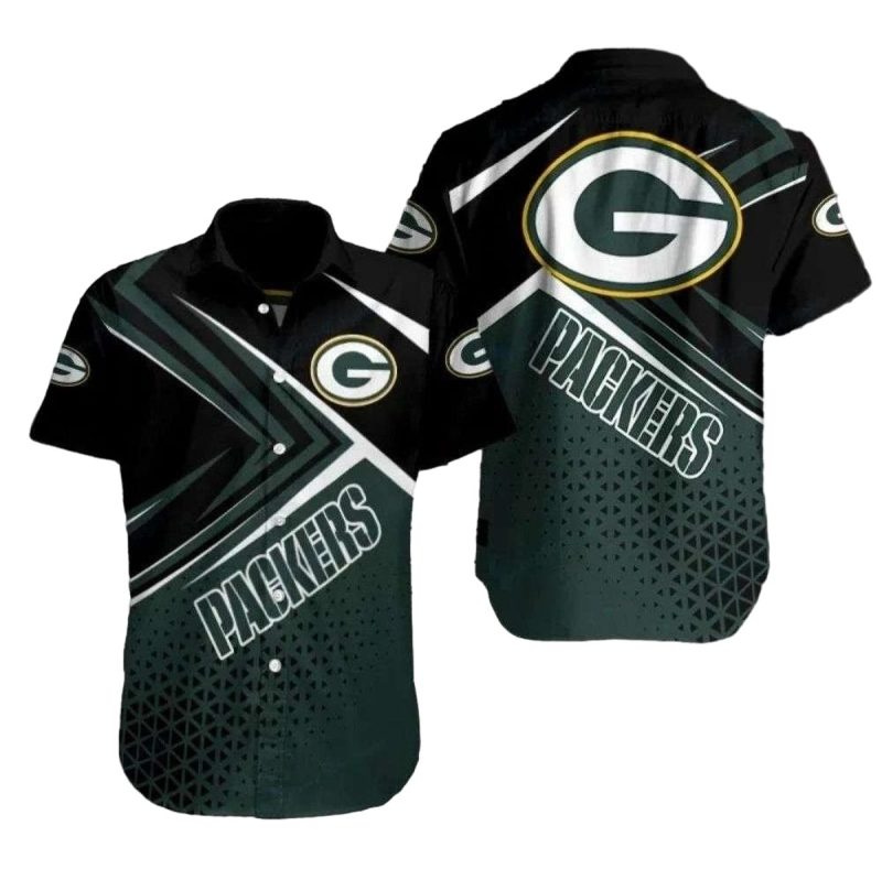 Green Bay Packers Midnight Green Fade Hawaiian Shirt 1