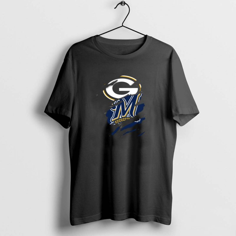 Green Bay Packers Milwaukee Brewers Crossover T Shirt 1 1 T Shirt 1 1