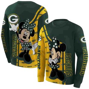 Green Bay Packers Minnie Mouse Green AOP Sweatshirt
