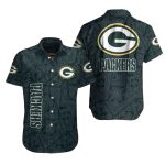 Green Bay Packers Monochrome Floral Hawaiian Shirt