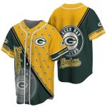 Green Bay Packers Multi Logo Green And Yellow Baseball Jersey