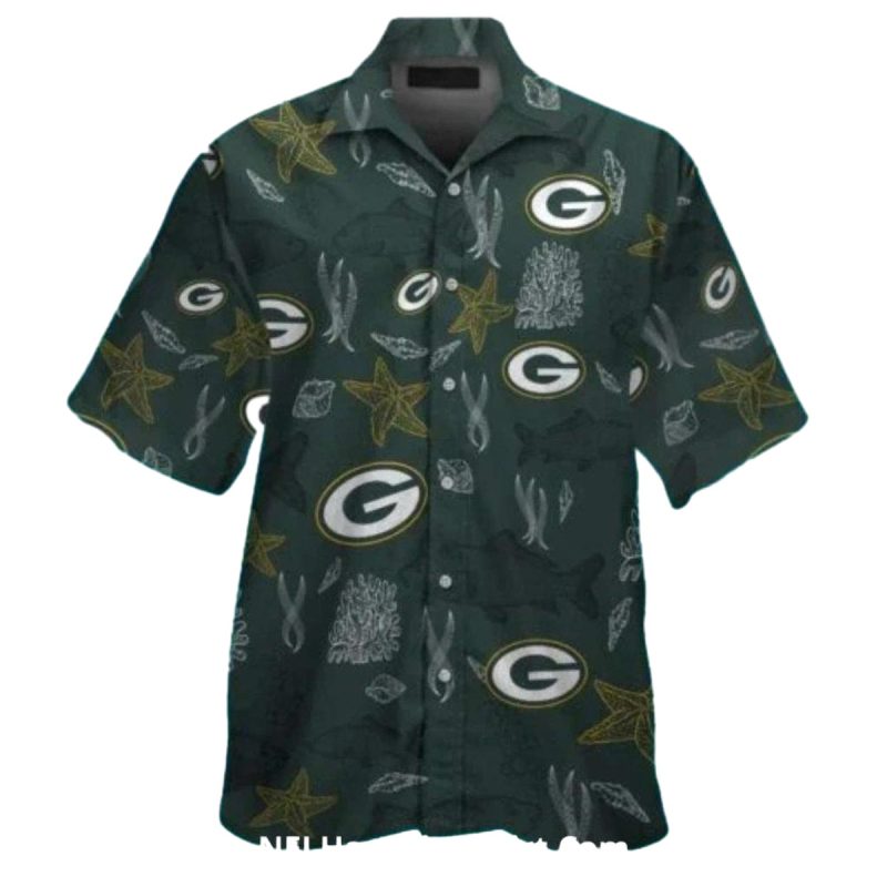 Green Bay Packers Ocean Theme Starfish Hawaiian Shirt 1
