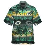 Green Bay Packers Palm Tree Sunset Coconut Hawaiian Shirt