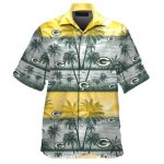 Green Bay Packers Palm Tree Yellow Gradient Hawaiian Shirt