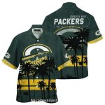 Green Bay Packers Palm Trees And Packers Logo Green Hawaiian Shirt