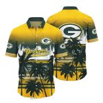 Green Bay Packers Palm Trees Gradient Stylish Game Day Wear Hawaiian Shirt