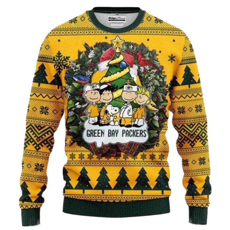 Green Bay Packers Peanuts Snoopy Ugly Sweater 1