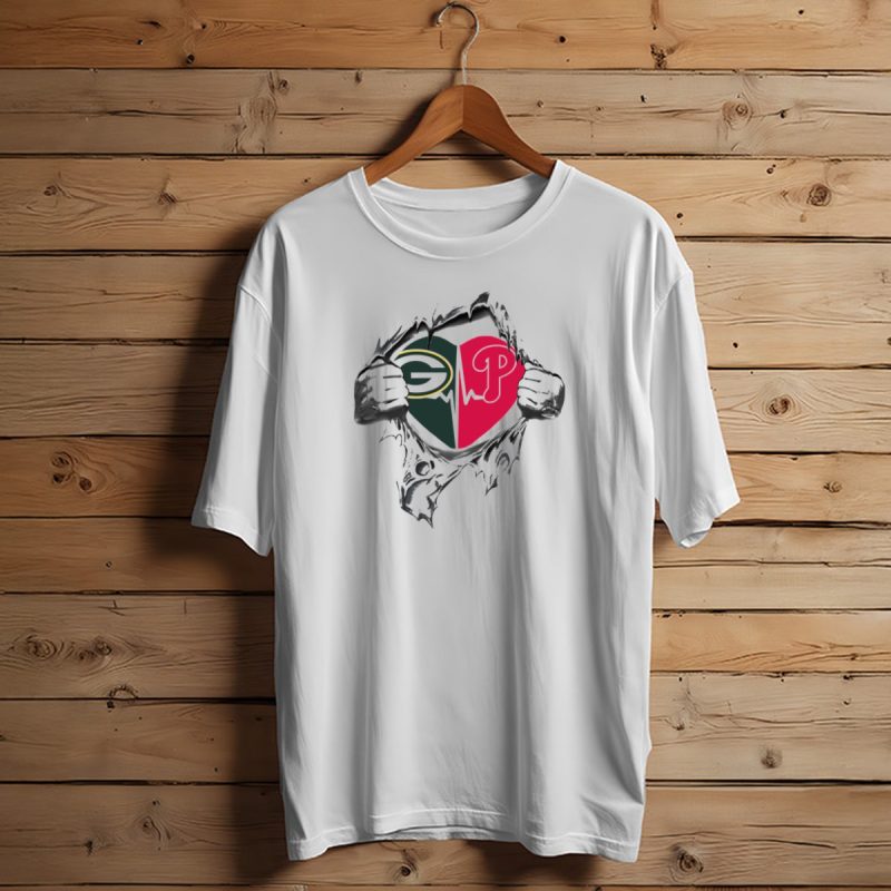 Green Bay Packers Philadelphia Phillies Heartbeat T Shirt T Shirt 1 1