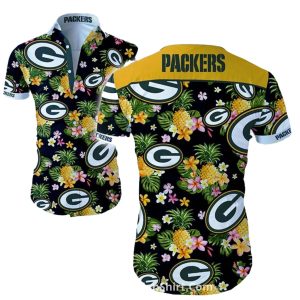 Green Bay Packers Pineapple Floral Tropical Hawaiian Shirt
