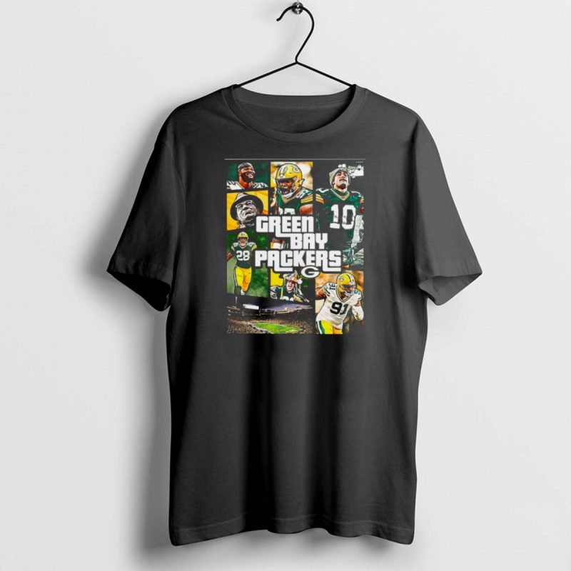 Green Bay Packers Players Collage Grand Theft Auto T Shirt 1 1 T Shirt 1 1