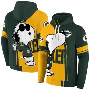 Green Bay Packers Playful Snoopy Green AOP Hoodie