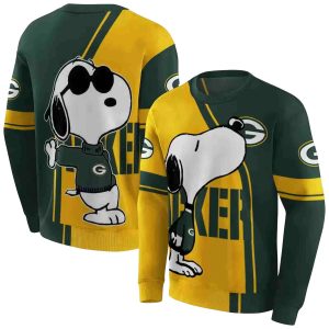 Green Bay Packers Playful Snoopy Green AOP Sweatshirt