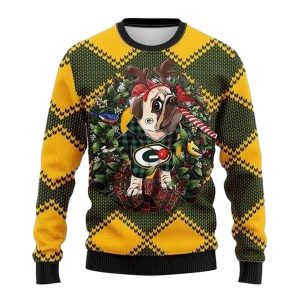 Green Bay Packers Pug Dog Christmas For Fans Ugly Sweater