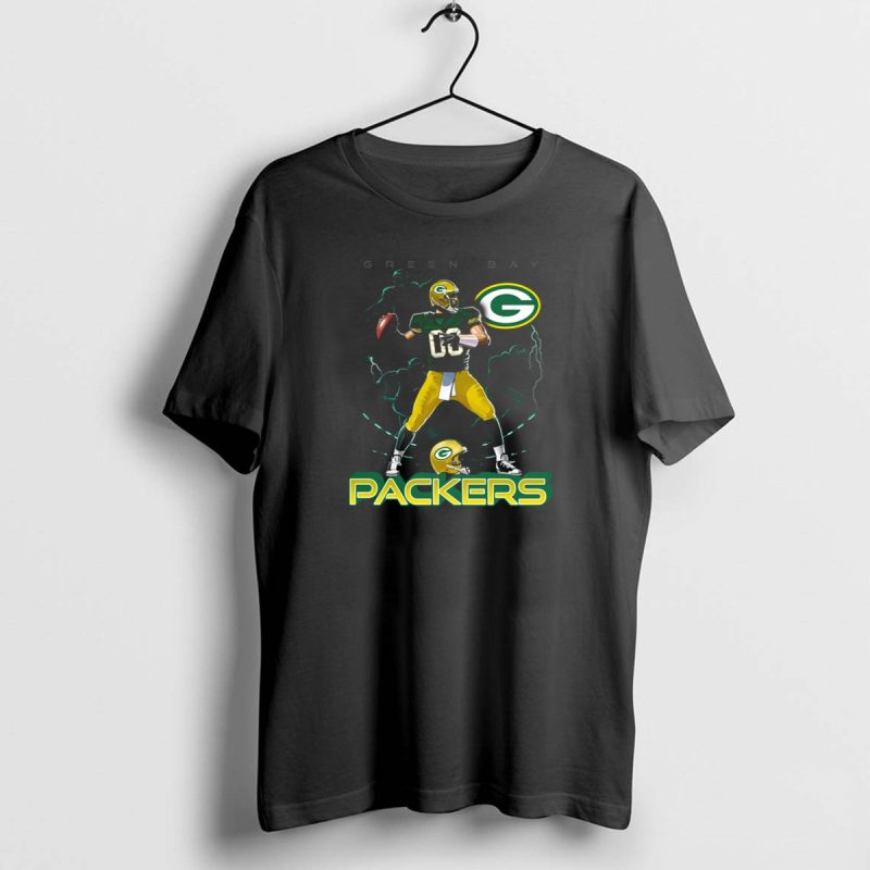 Green Bay Packers Quarterback Action And Helmet T Shirt 1 1 T Shirt 1 1