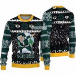 Green Bay Packers Santa Claus Ho Ho Ho Yellow Ugliest Ugly Sweater