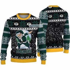 Green Bay Packers Santa Claus Ho Ho Ho Yellow Ugliest Ugly Sweater