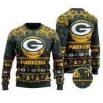 Green Bay Packers Santa Claus In The Moon Ugly Sweater