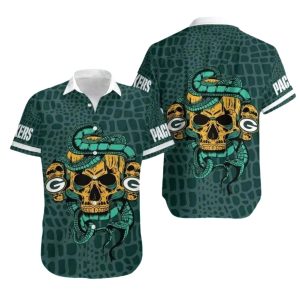 Green Bay Packers Skull And Snake Hawaiian Shirt