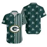 Green Bay Packers Skull And Stripes Design Hawaiian Shirt