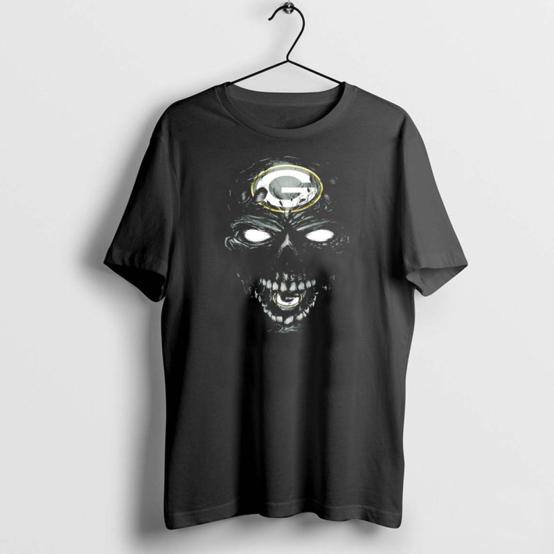 Green Bay Packers Skull Face With Team Logo Eyes T Shirt 1 1 T Shirt 1 1