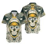 Green Bay Packers Skull Halloween 2025 Hawaiian Shirt
