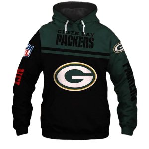 Green Bay Packers Skull Hold Logo AOP Hoodie