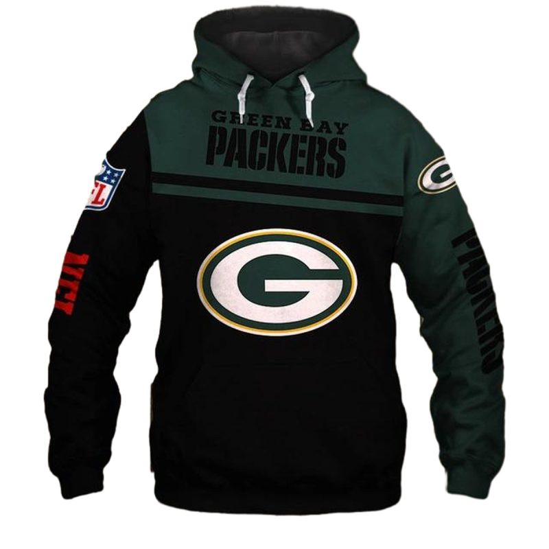 Green Bay Packers Skull Hold Logo Aop Hoodie 1