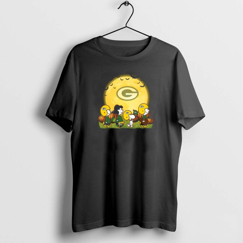 Green Bay Packers Snoopy Halloween Moon Pumpkins T Shirt 1 1 T Shirt 1 1