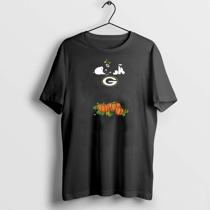 Green Bay Packers Snoopy Pumpkin Doghouse Halloween T Shirt 1 1 T Shirt 1 1