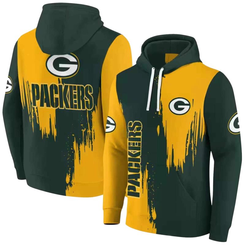 Green Bay Packers Splatter Effect Green Aop Hoodie 1