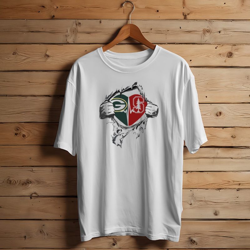 Green Bay Packers Stanford Cardinal Heartbeat T Shirt T Shirt 1 1