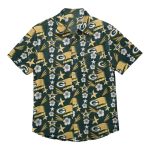 Green Bay Packers Star And Hibiscus Design Hawaiian Shirt