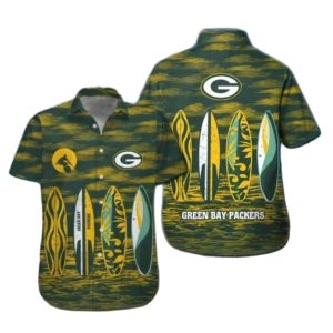 Green Bay Packers Surfboard Beach Vibes Hawaiian Shirt
