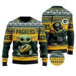 Green Bay Packers Sweater And Baby Yoda Ugly Sweater