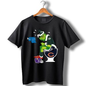 Green Bay Packers The Grinch Santa Chicago Bears Toilet Minnesota Vikings DetroiT-Shirt
