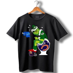 Green Bay Packers The Grinch Toilet Minnesota Vikings Chicago Bears Detroit Lions Christmas T-Shirt