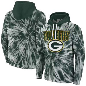 Green Bay Packers Tie Dye Pattern Green AOP Hoodie