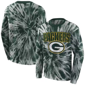 Green Bay Packers Tie Dye Pattern Green AOP Sweatshirt