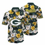 Green Bay Packers Tropical With Yellow Roses Hawaiian Shirt