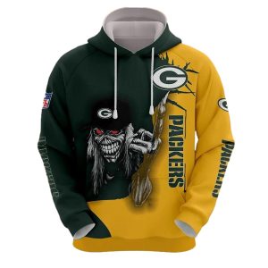 Green Bay Packers Ultra death graphic gift for Halloween AOP Hoodie