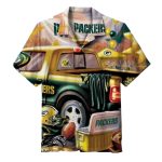 Green Bay Packers With Bold Green And Yellow Car Hawaiian Shirt