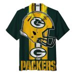 Green Bay Packers With Football Helmet Design Hawaiian Shirt
